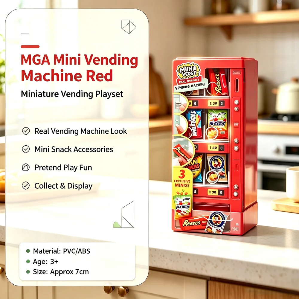 New MGAminiverse Mini Vending Machine, Mini Vendor Machine Diorama Dollhouse Decoration, Realistic Snack Toy 1pcs