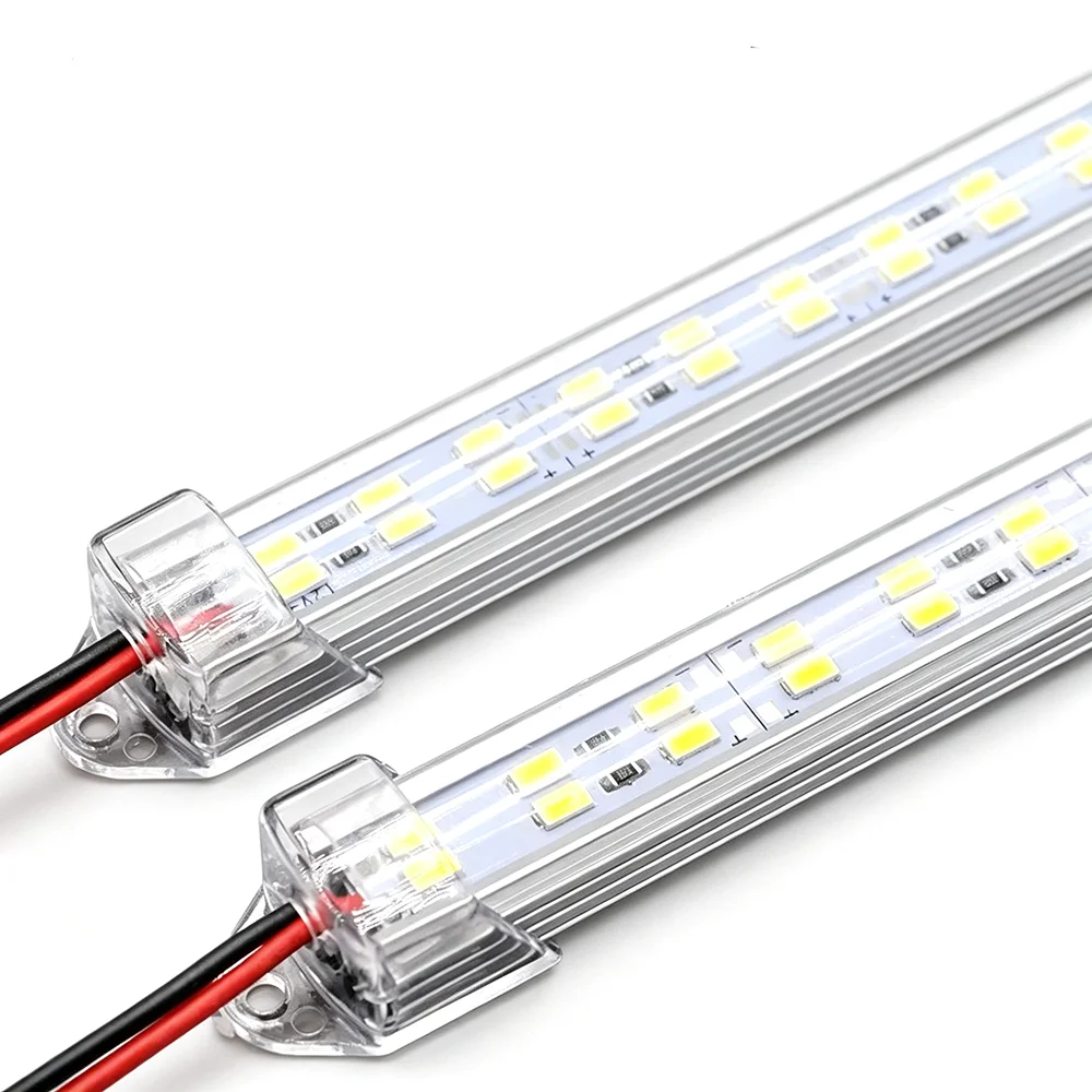 5PCS 50cm DC12V 24V LED Bar Light 5730 SMD Rigid LED Strip with U Aluminium shell 3000k 4000k Cold White 10000k For Car Cabinet