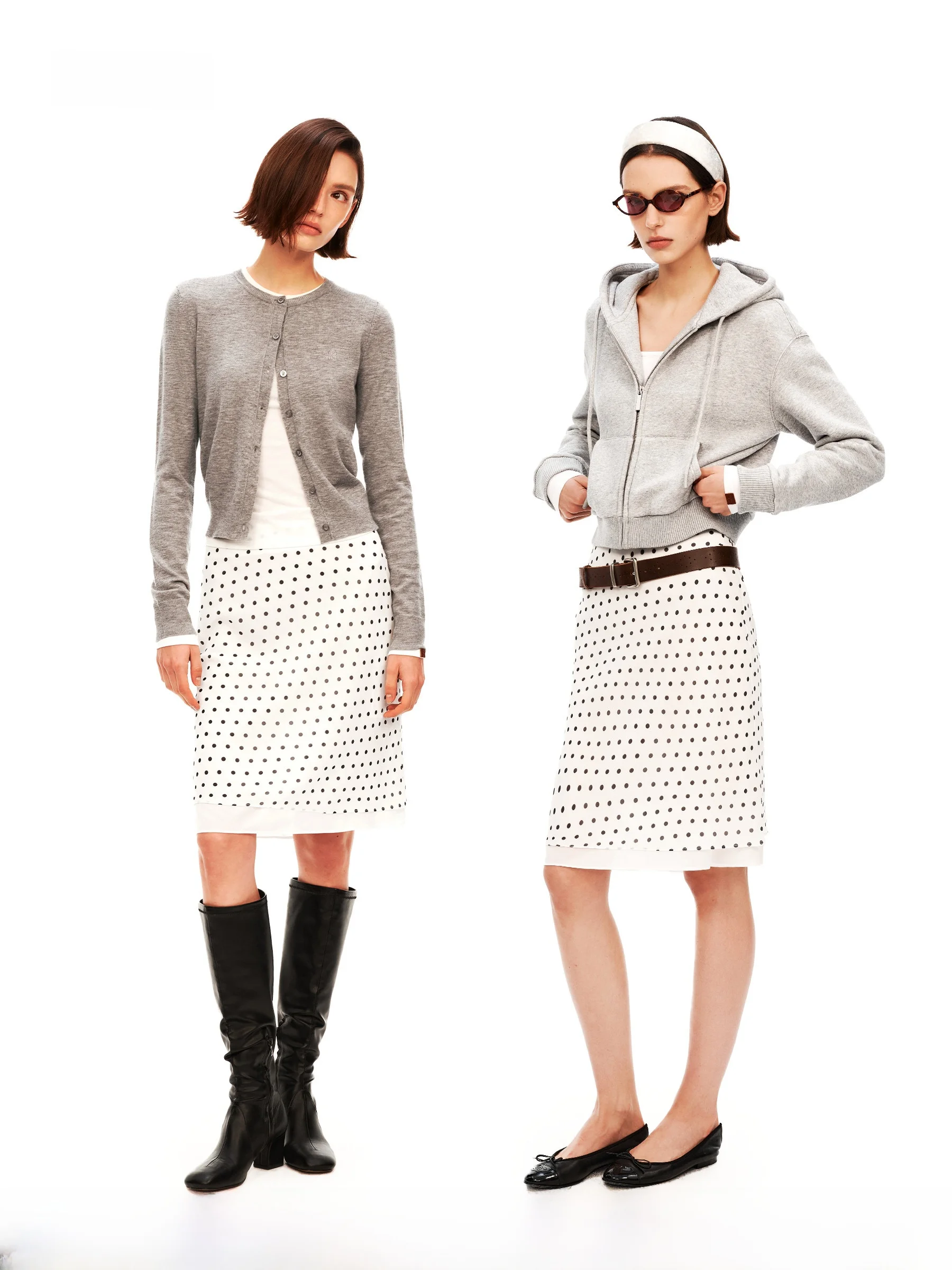 

Puki Retro Polka Dot Chiffon Skirt Lightweight Breathable Holiday Double Layer f Body Skirt Women's Casual Fit Spring Season