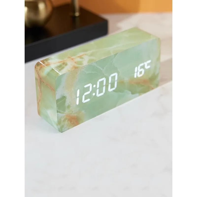 High Beauty Marble Pattern Alarm Clock Creative Clock Pendant Table Clock Black Technology Digital Electronic Clock Table Watch