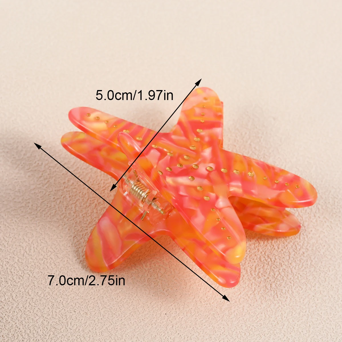 1 acetic acid new fashionable and elegant pink starfish inlaid brick hair clip as a gift for family and friends during the beer