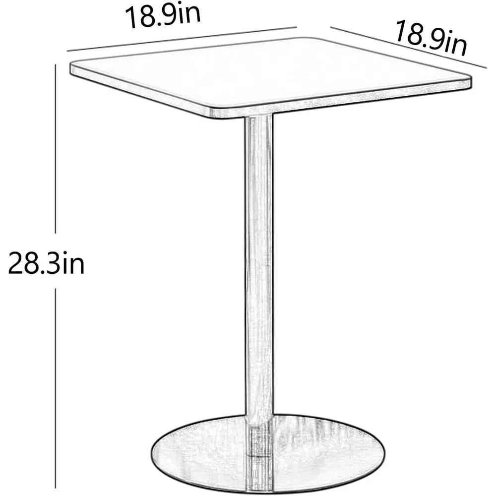 طاولة بار ذات ارتفاع مربع، طاولات حانة طويلة مع قاعدة معدنية، للاستخدام الداخلي والخارجي، طاولة حانة بيسترو لتناول الطعام