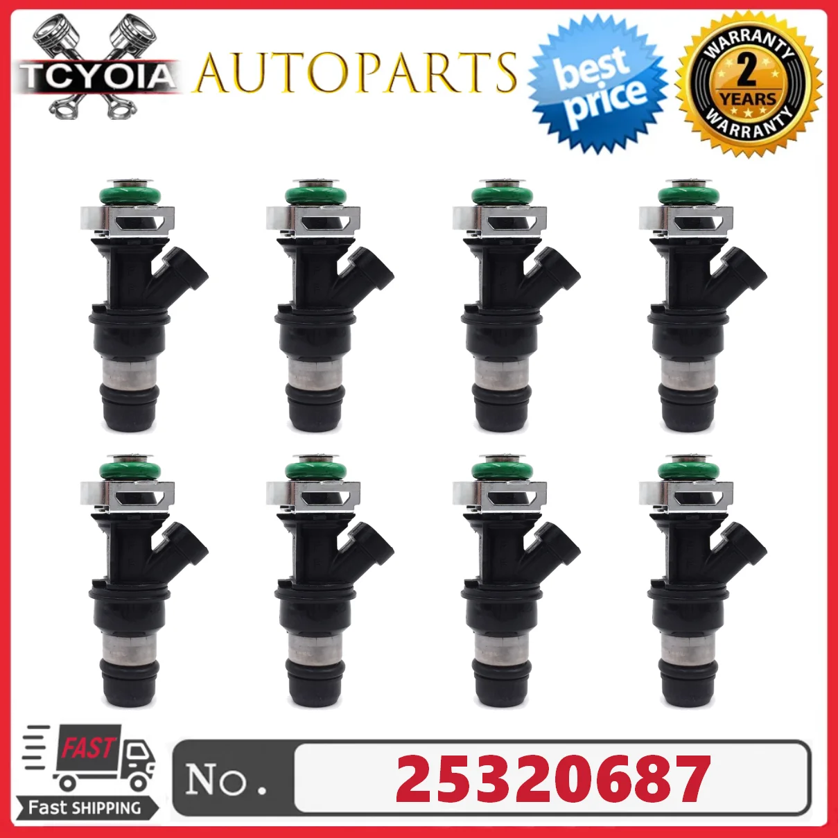 

8pcs/lot Fuel Injectors 25320687 for 2003-2007 Chevrolet GMC C4500 C5500 C6500 C7500 Topkick 8.1L V8