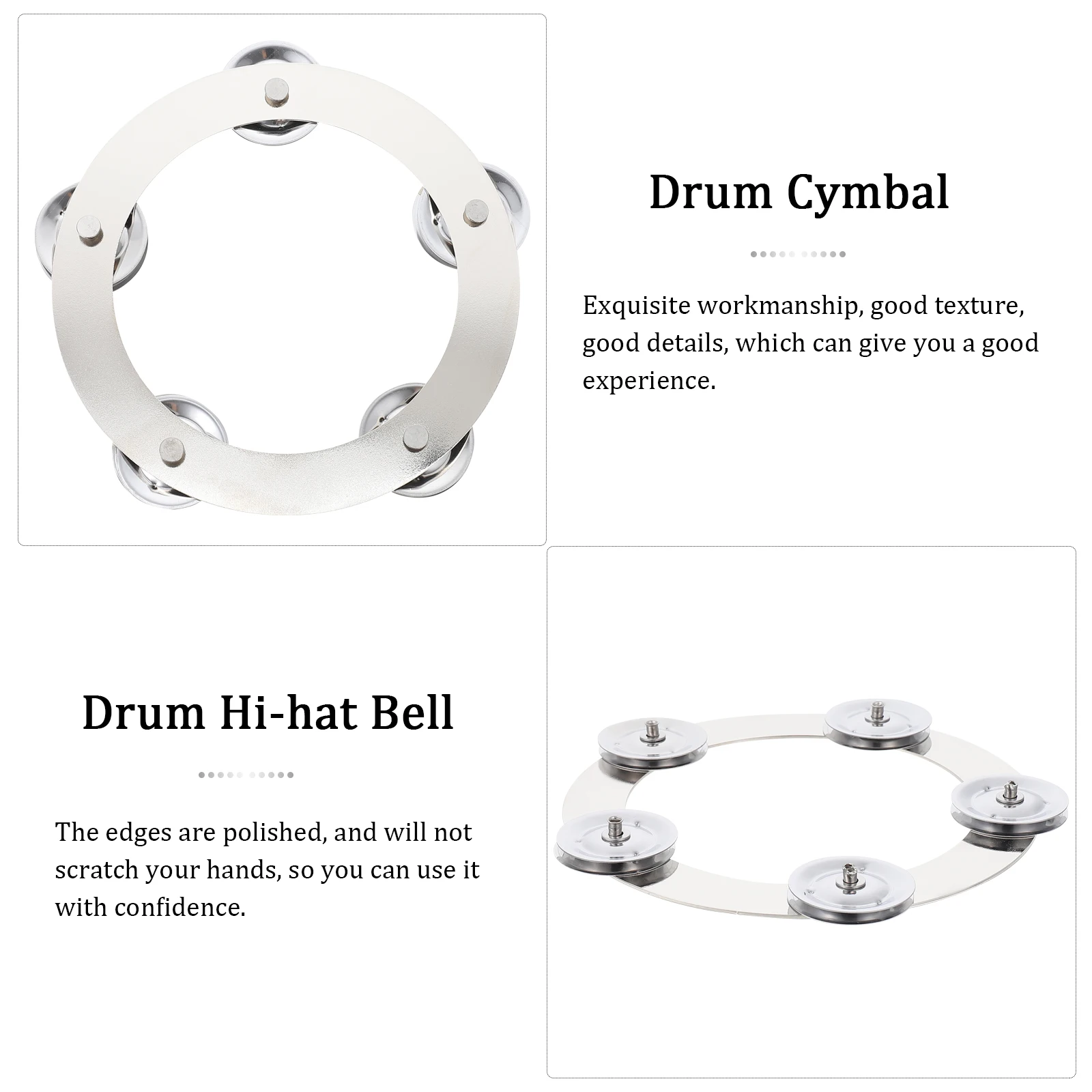 

Cymbal Bell Replacement Cymbals for Drums & Percussion Accessories Portable Silver Universal Alloy