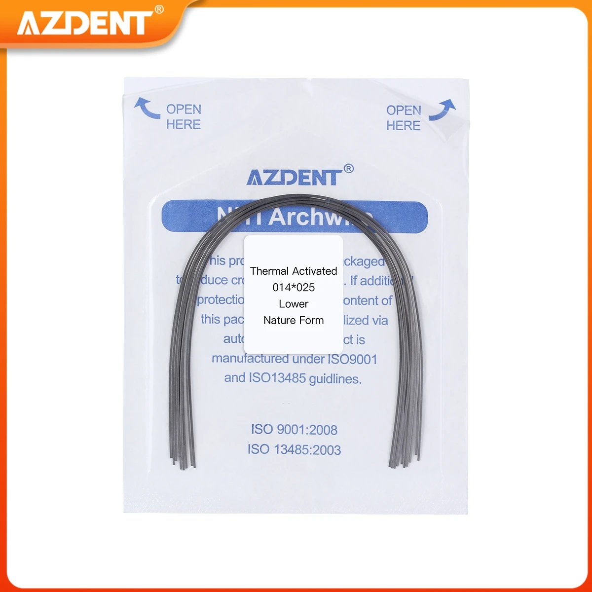 10PCS/Pack AZDENT Dental Orthodontic Heat Thermal Activated Niti Rectangular Round Arch Wires Natural Form Archwire Upper Lower