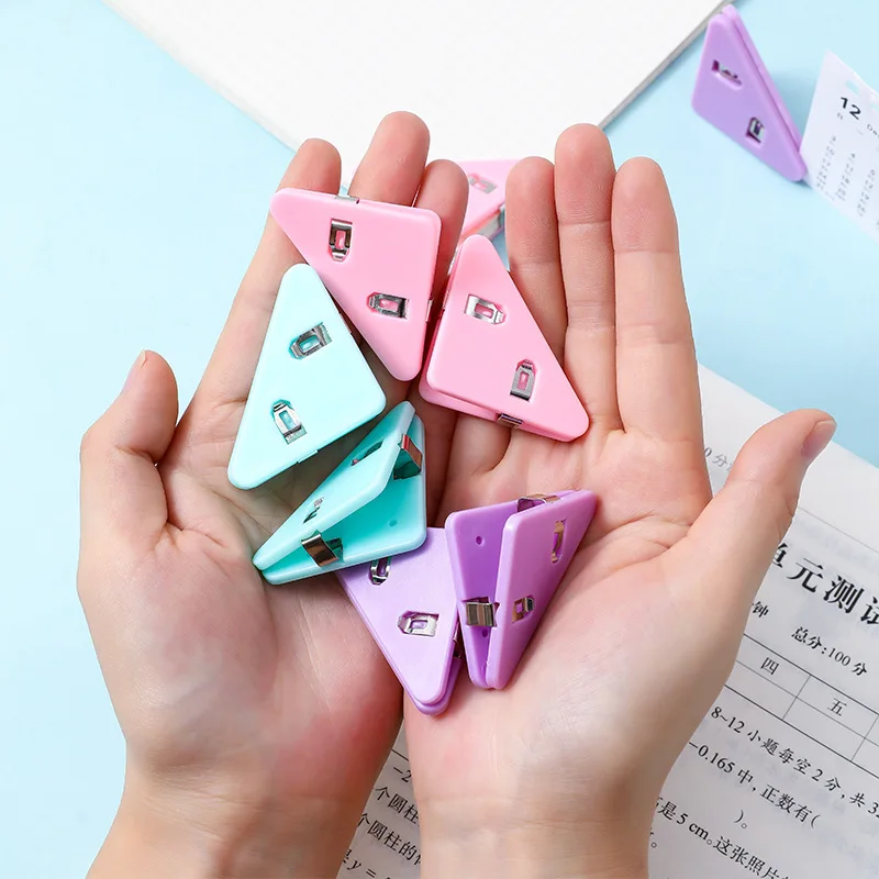 Multi-function Triangle Clip File Organizer Corner Clip Fixed Data Paper Test Paper School Office Stationery
