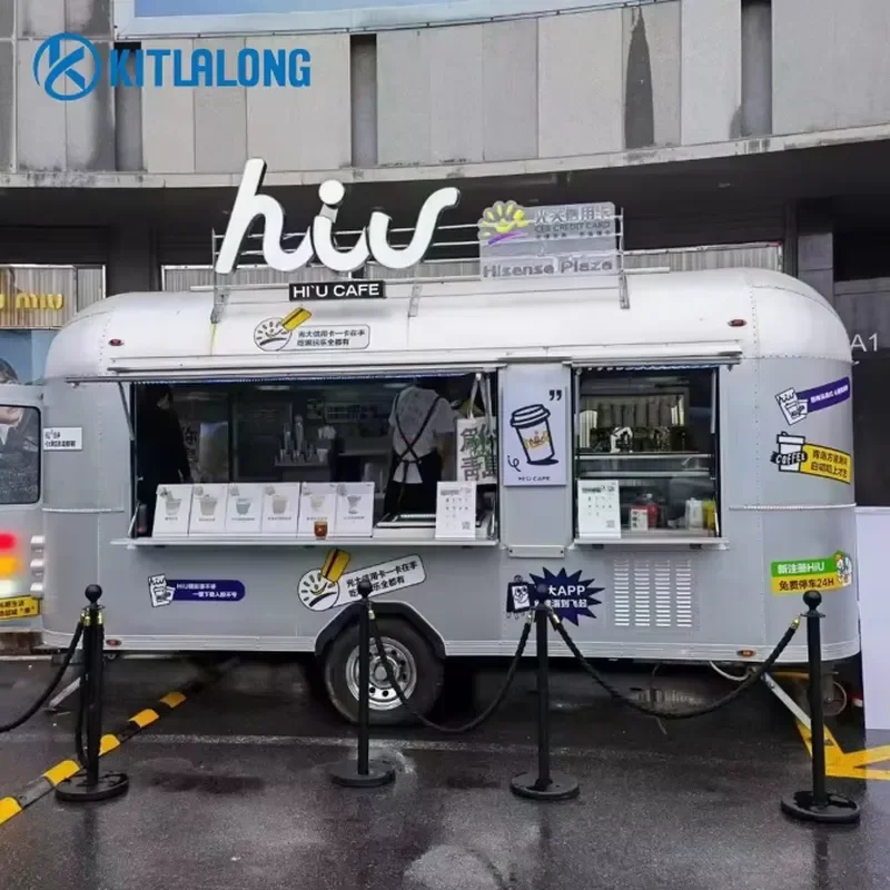 for Kittralon American Vintage Food Truck Model Rice Coffee Catering Taco Burger Van Diecast Metal Car Toy Collection Gift