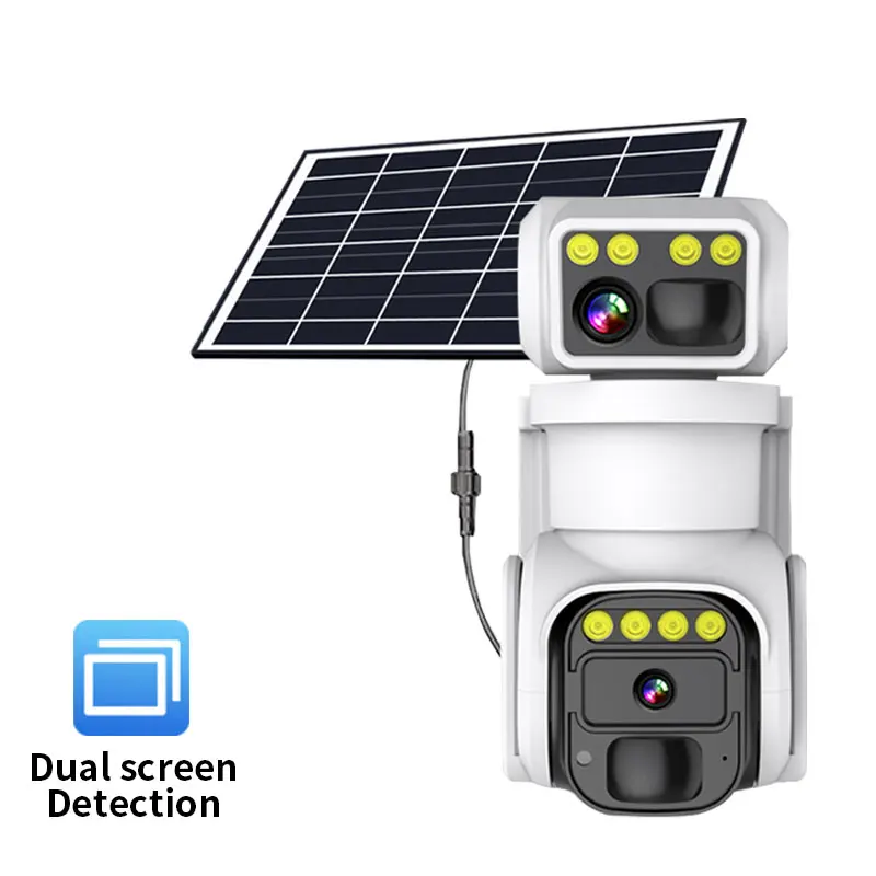 

4MP iCam+ APP Solar Power Dual Lens WIFI/ 4G Camera Full Color AI Humanoid Detection Home Security CCTV Monitor