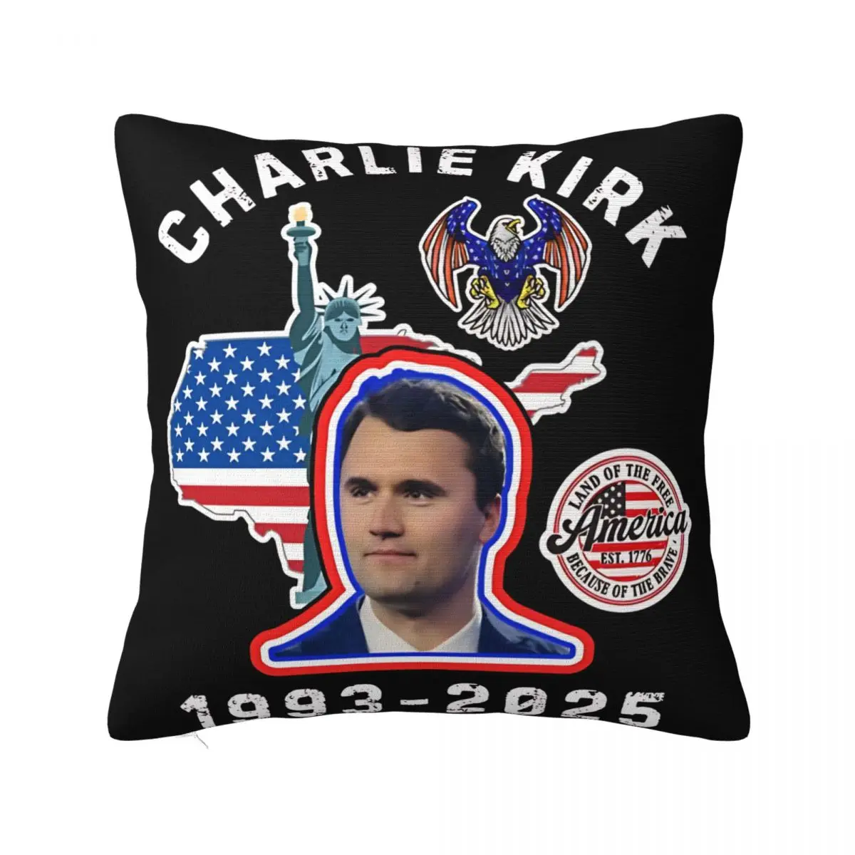 Rest In Peace Charlie Kirk Printed Pillowcases Cushion Cover Throw Pillow Cover  Living Room Decor Zippered Multiple Sizes