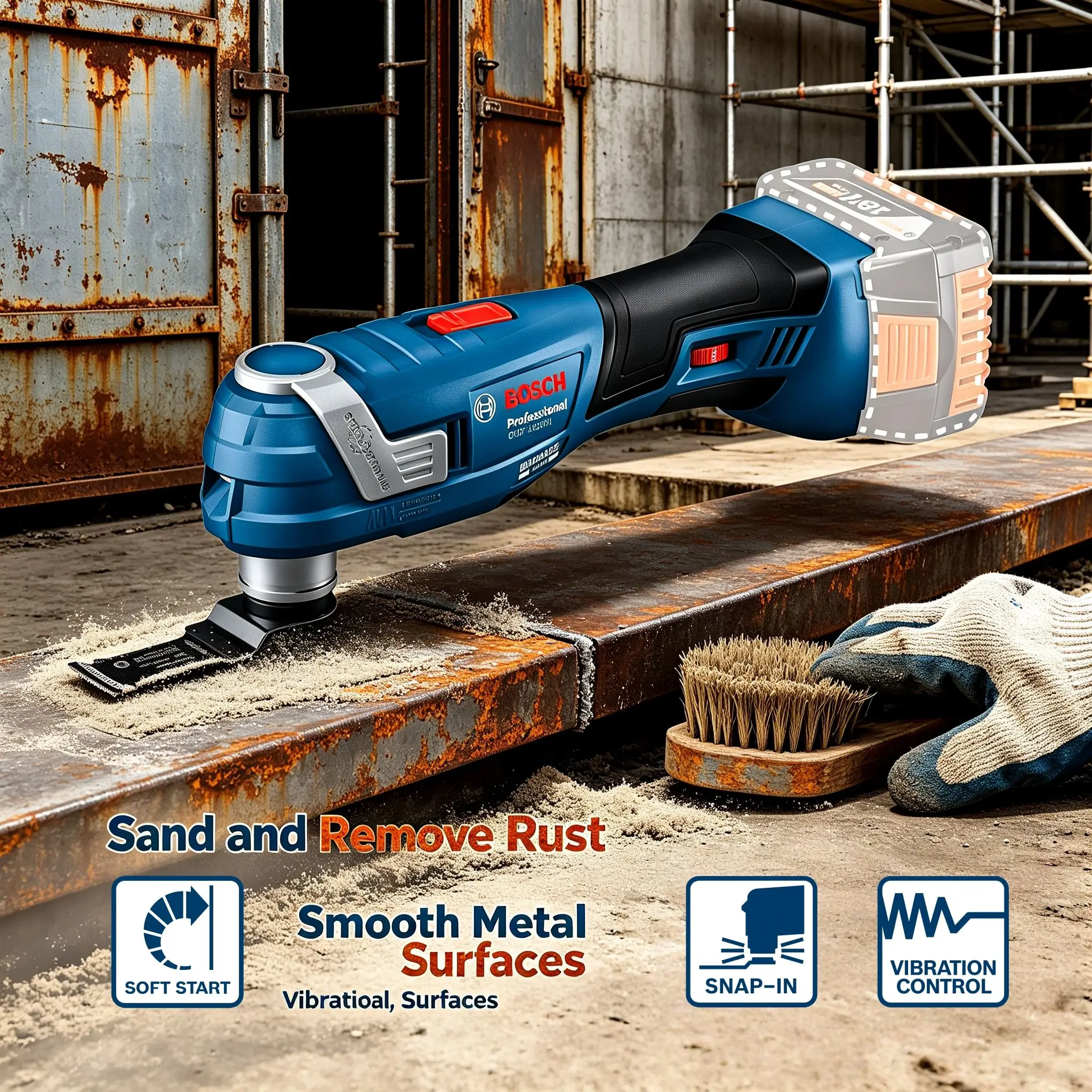 BOSCH Cordless Oscillating Multi Tools Bare Tool Brushless Universal Treasure 18V Rechargeable Cutting Machine GOP 185-LI