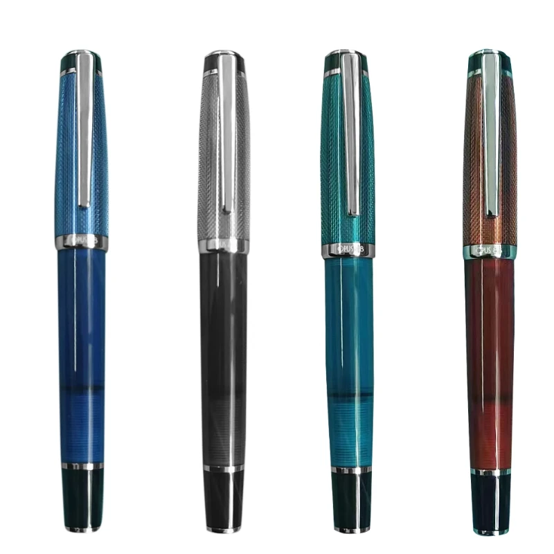 

Taiwan OPUS 88 OPERA Fountain Pen Imported Resin Fountain Pen with Dropper Mechanism Colorful Transparent Ink Pen Stationery