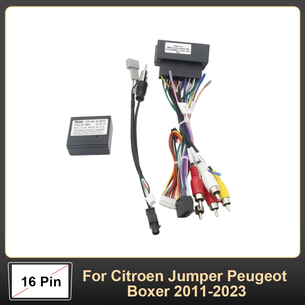 16 Pin Automotive Wire Loom Power Cable With CANBUS Protocol Decoder For Citroen Jumper Peugeot Boxer 2011-2023