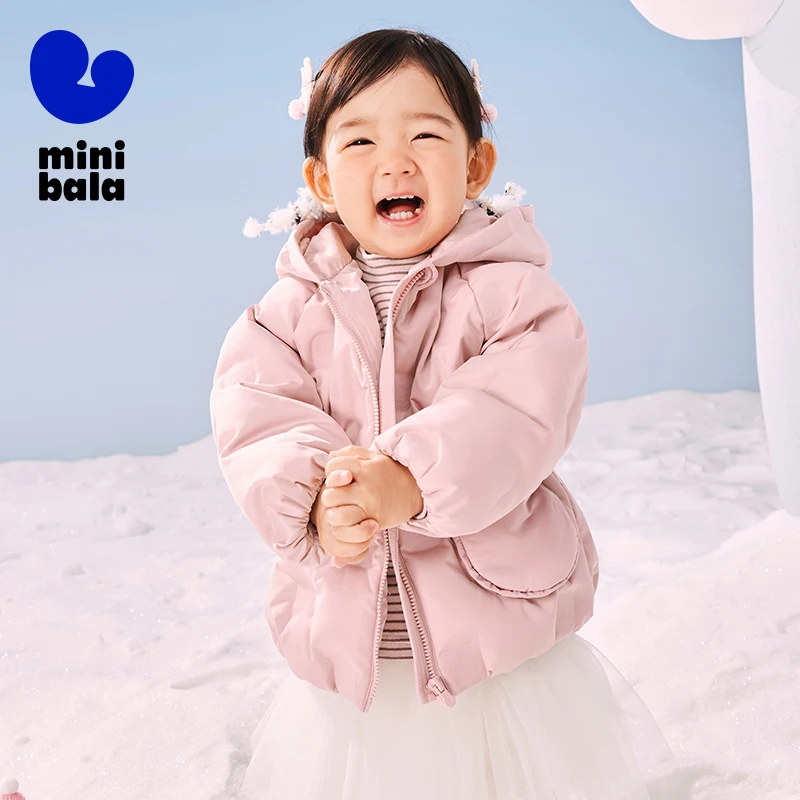 Mini Balabala Winter Kids 3D Shape Down Jacket Thick Warm Coat with Elf Hood for Babies and Toddlers