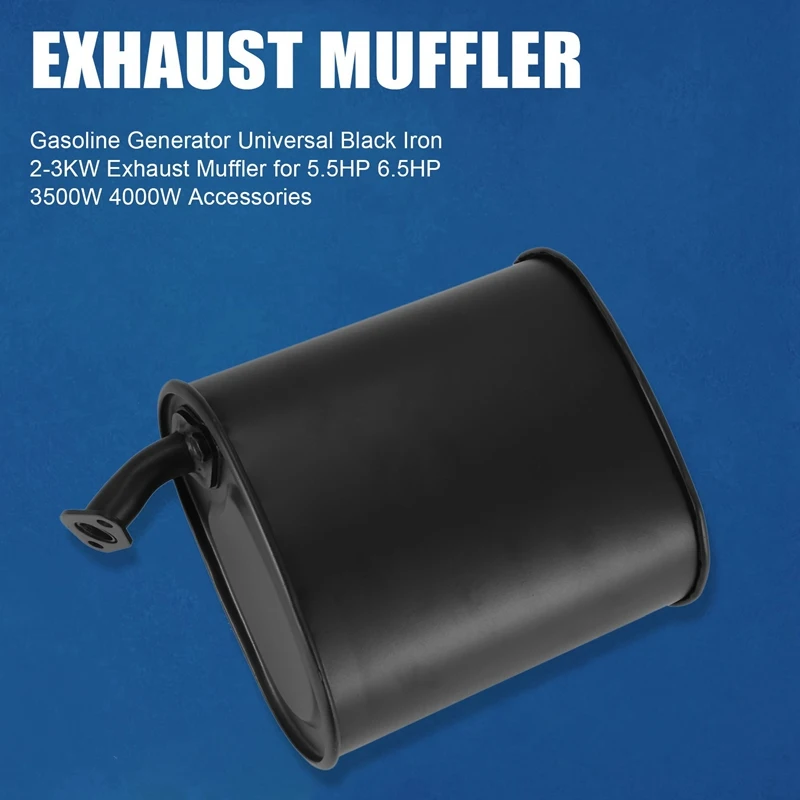 Gasoline Generator Universal Black Iron 2-3KW Exhaust Muffler For 5.5HP 6.5HP 3500W 4000W Accessories