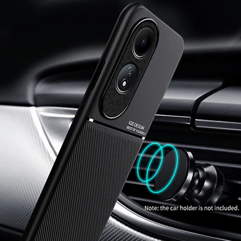 For OPPO A60 4G Case Leather Texture Magnetic Car Holder Phone Case For OPPO A60 A 60 CPH2631 6.67