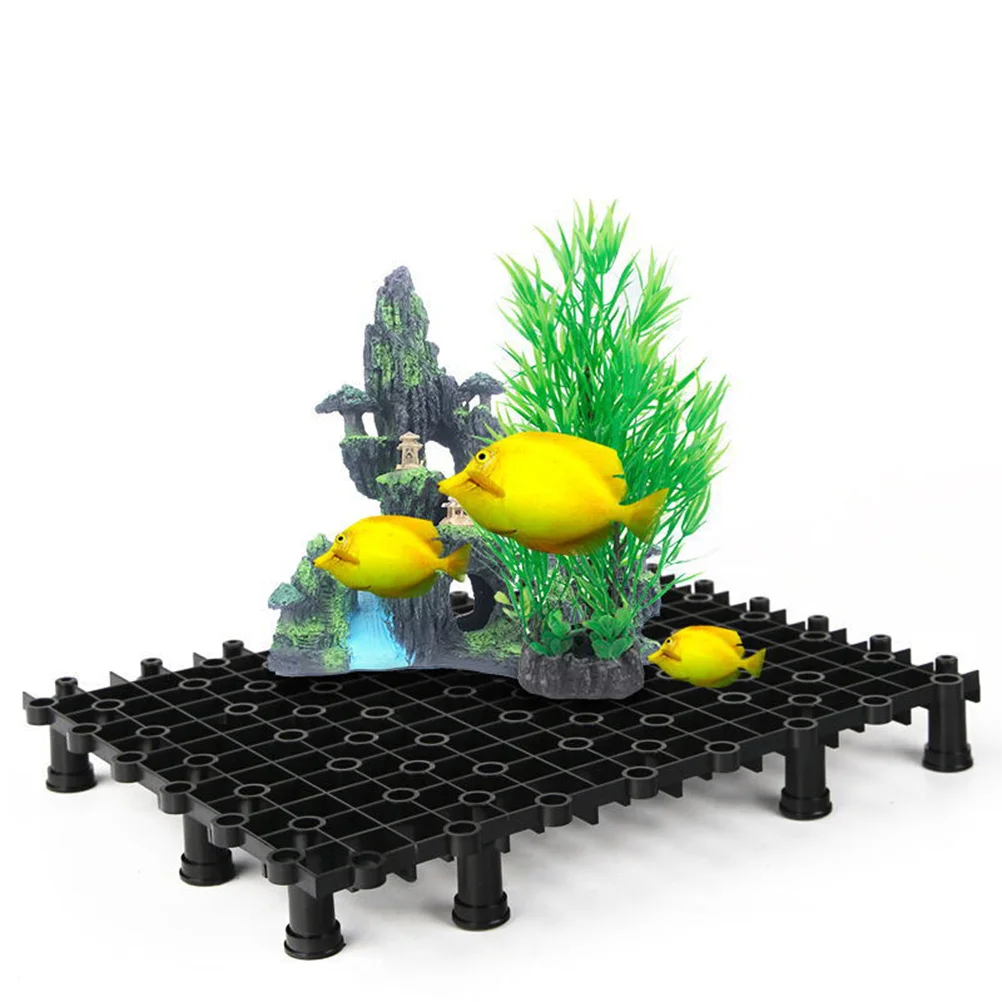 

2pcs Tank Bottom Filter Plate Pvc Black Spliced Flat Smooth High Permeability For Dragon Fish Sea Fish Aquarium Breeding