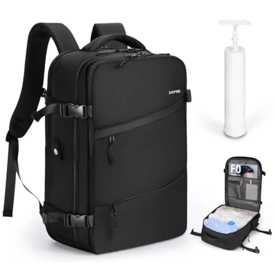 

Дорожный рюкзак с вакуумными компрессионными мешками для экономии места и ручным насосом, 18x14x8 дюймов, сумка для ручной клади