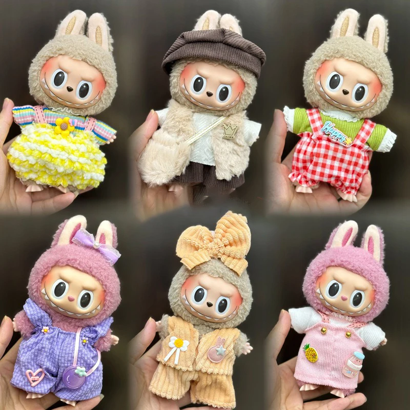 Labubu Clothes Outfit Accessories for Korea Kpop EXO 17cm Labubu V2 V1 Plush Idol Doll's Clothing Leisure Trend Doll Accessories