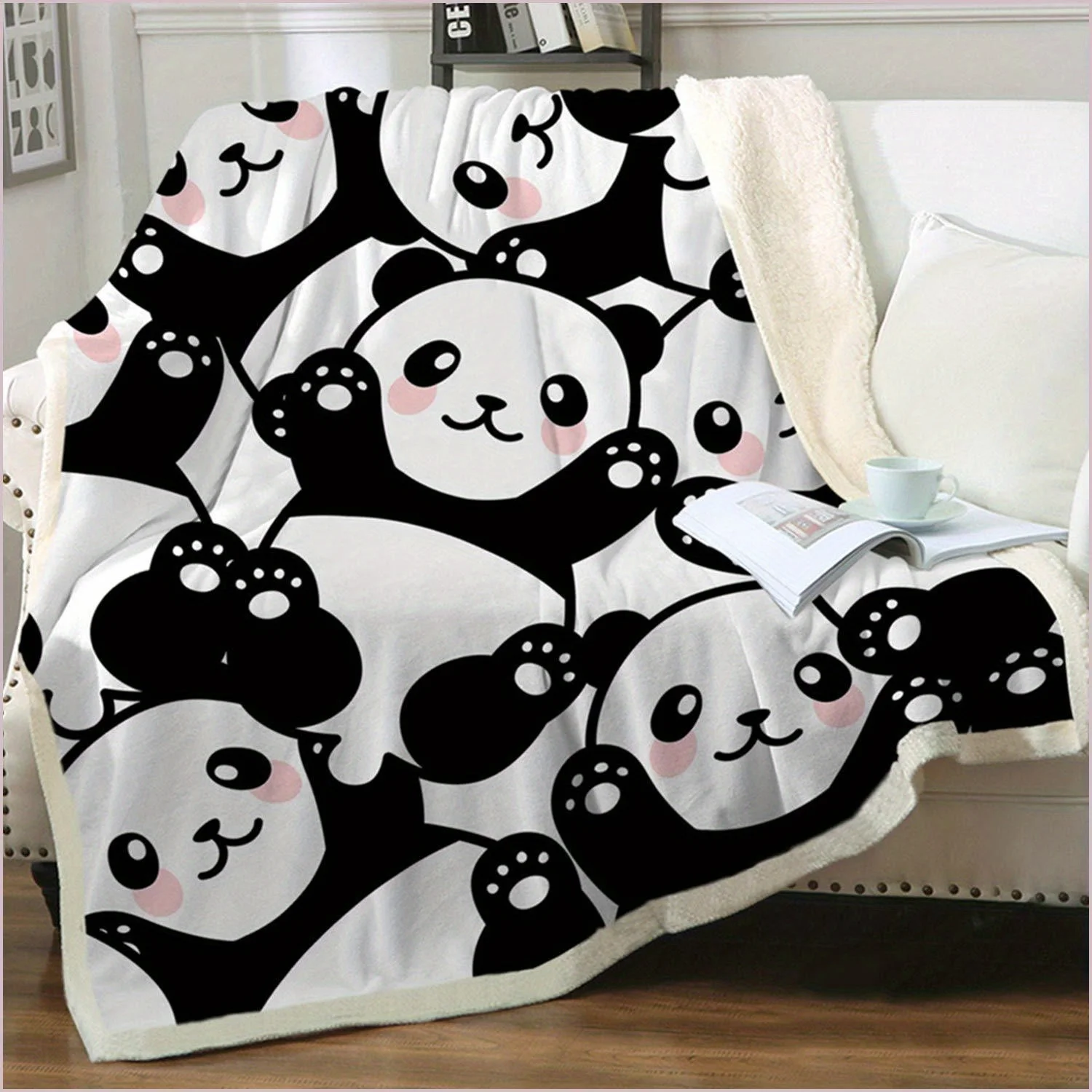Chinese Panda Blankets Fleece Autumn/Winter Super Warm Throw Blankets for Bedding Travel Plush Thin Quilt