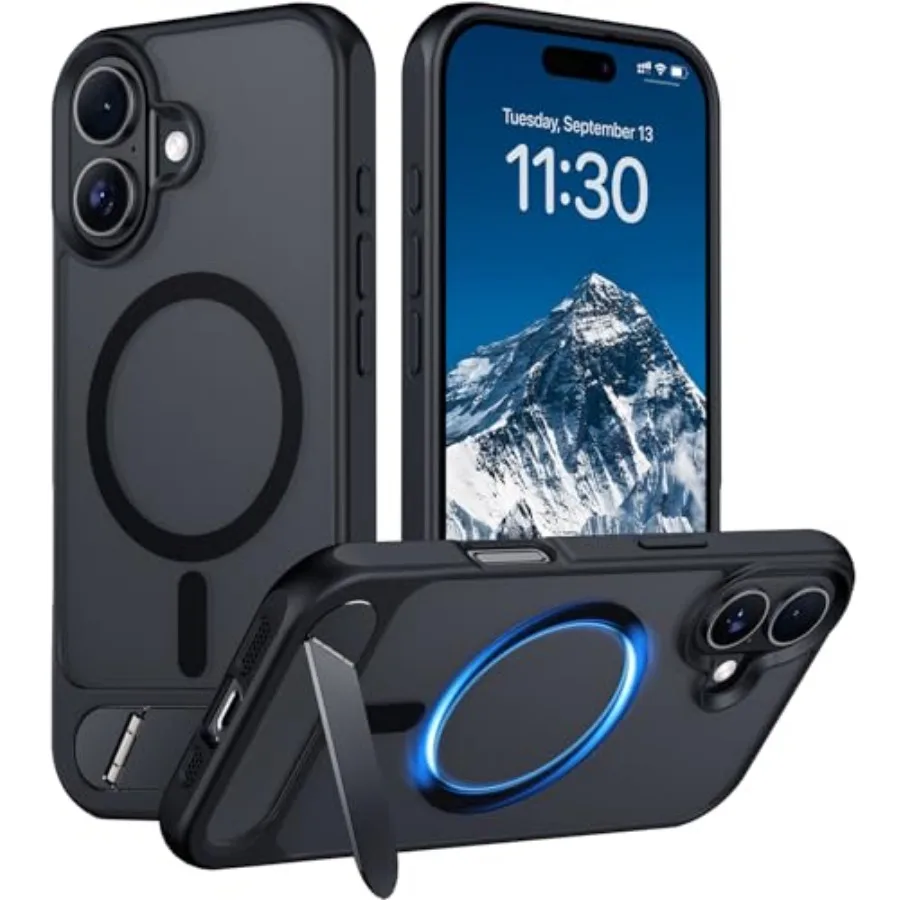 

Magnetic Compatible with iPhone 16 Case, [Built-in Invisible Kickstand][Compatible with MagSafe] [Military Grade Shockproof] Sl