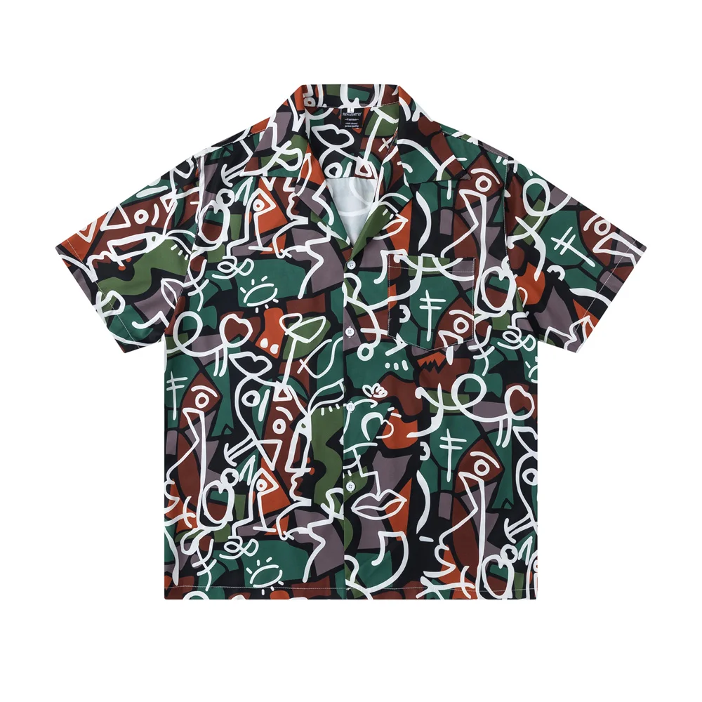 

Dark Icon Graffiti Full Printed Retro Shirt Men Hawaiian Shirts