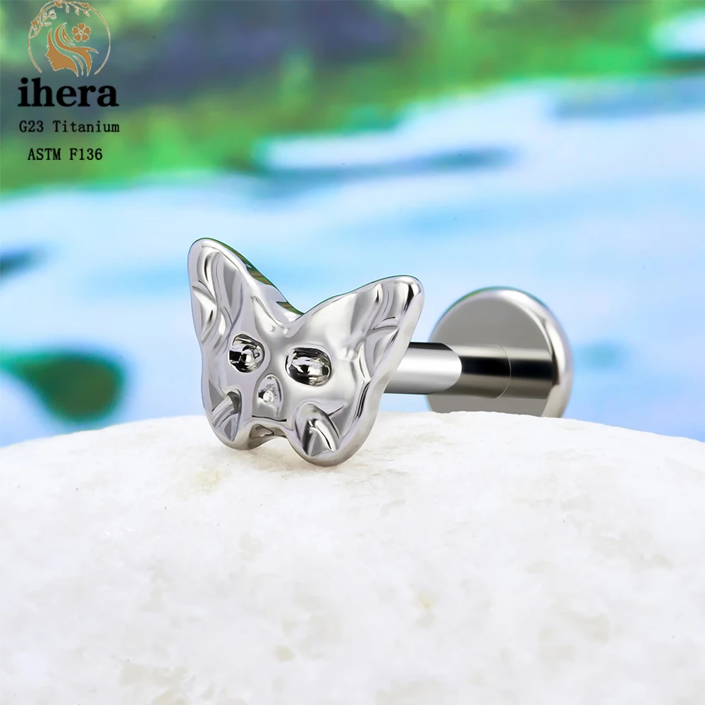 ASTM F136 G23 Titanium Snake Facial Features Labret Lip Stud Internal Threaded Tragus Cartilage Helix Ear Studs Piercing Jewelry