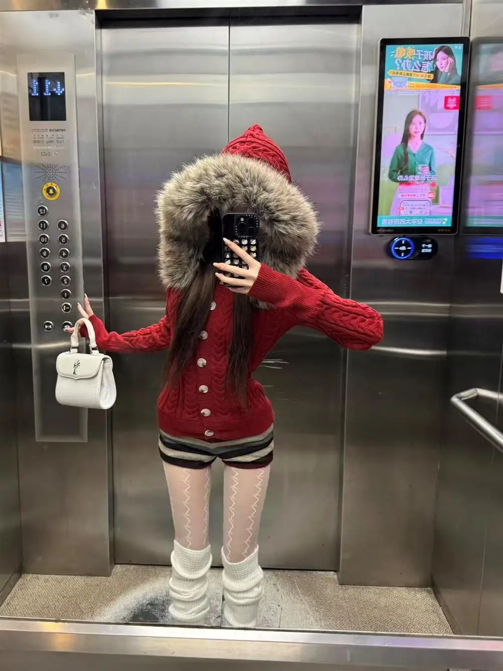 

Корейская осенне-зимняя вязаная шапка, пальто, женский облегающий вязаный свитер Cisas Red Aosphere Sense, топ