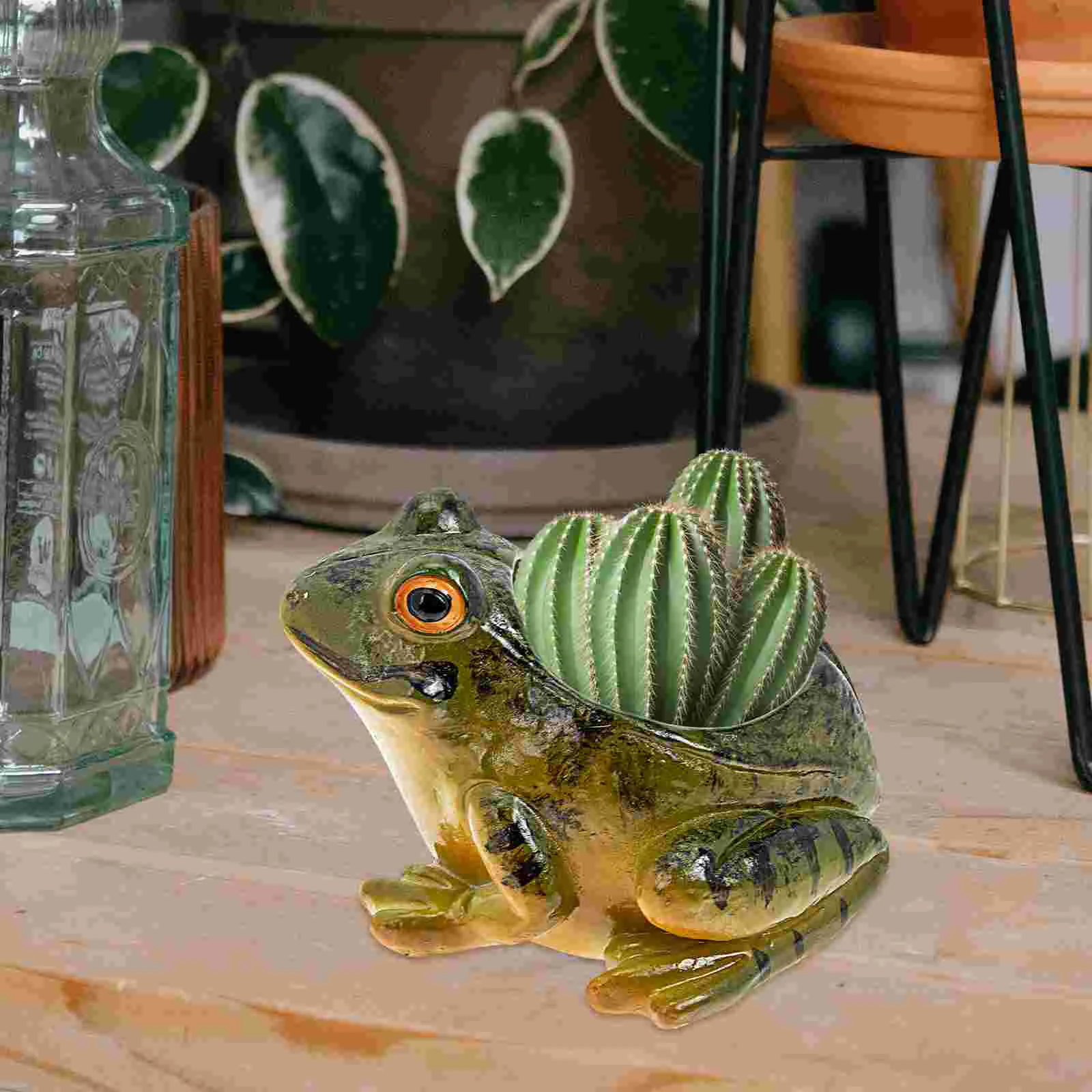 Succulent Green Plant Pot Ceramic Flower Plants Container Frog-shape Flowerpots Desktop Small Decors Ornament