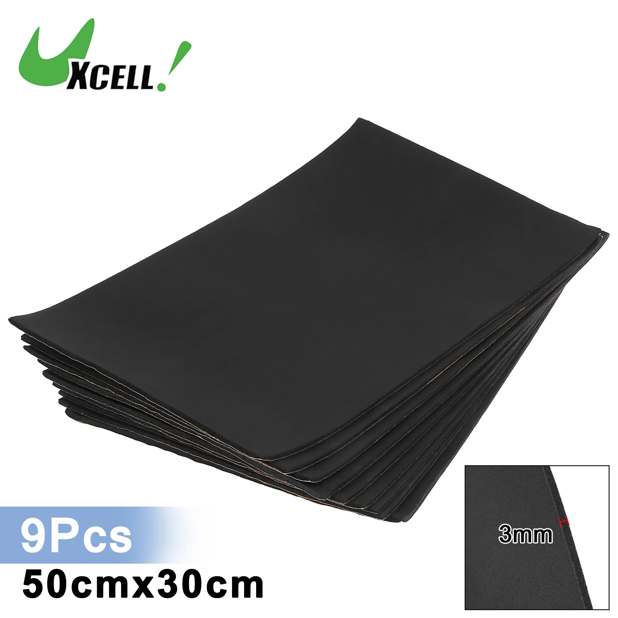 

Uxcell 9pcs 3mm 118mil 14.49sqft Car Sound Deadener Insulation Mat Cotton Blend Door Audio Noise Insulation