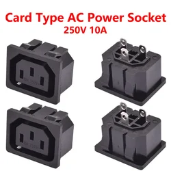 Universal 3Pin Black 10A 250V IEC320C13 C14 AC Power socket Copper PDU UPS Industrial Socket Panel Module Outlet