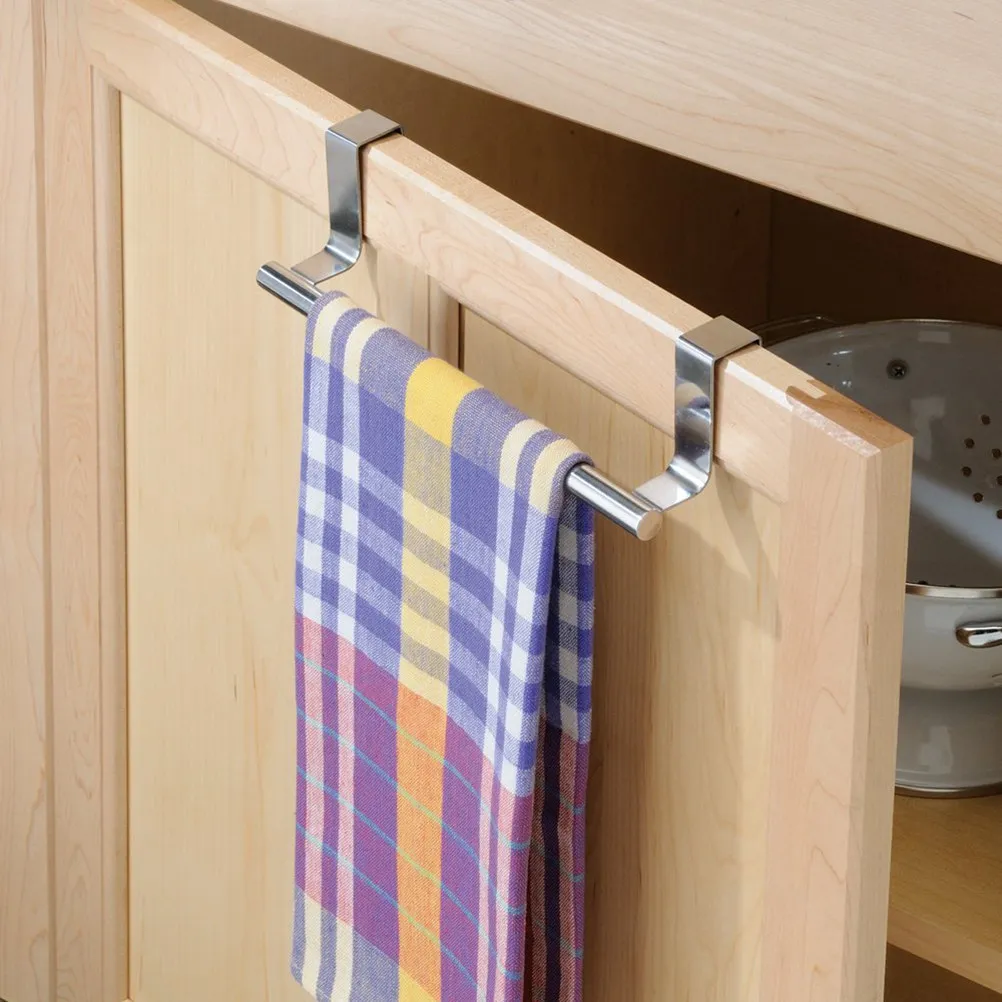

1Pcs 36Cm Stainless Steel No-Drill Towel Rack Over-Cabinet Mount Bathroom Kitchen Storage Organizer Holder Towel Stand