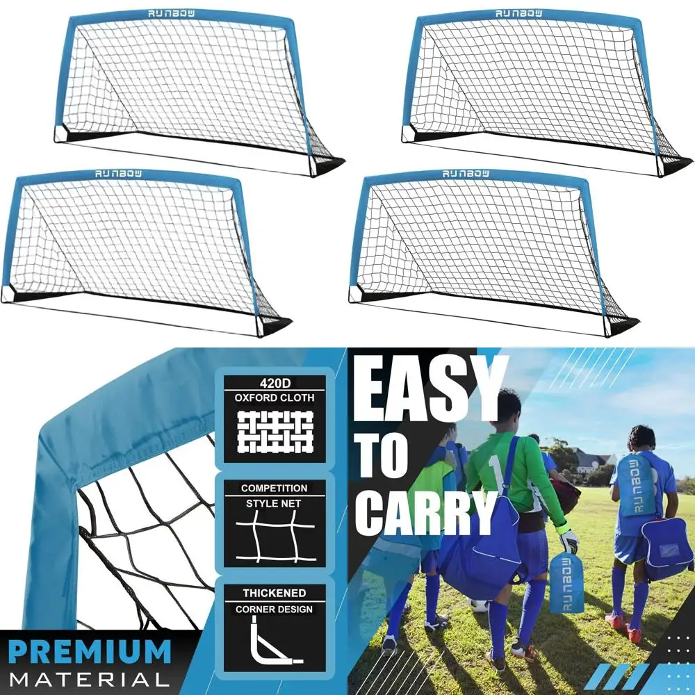 

Portable 6x4 Soccer Goal Set with Carry Bag for Kids and Adults, Ideal for Backyard Training and Indoor/Outdoor Play