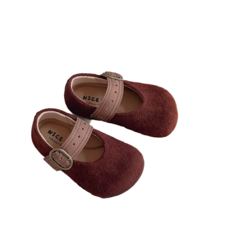 

Girls' leather shoes 2025 autumn new children's shoes soft soled anti slip bean shoes girls' baby princess shoes Size 21-30