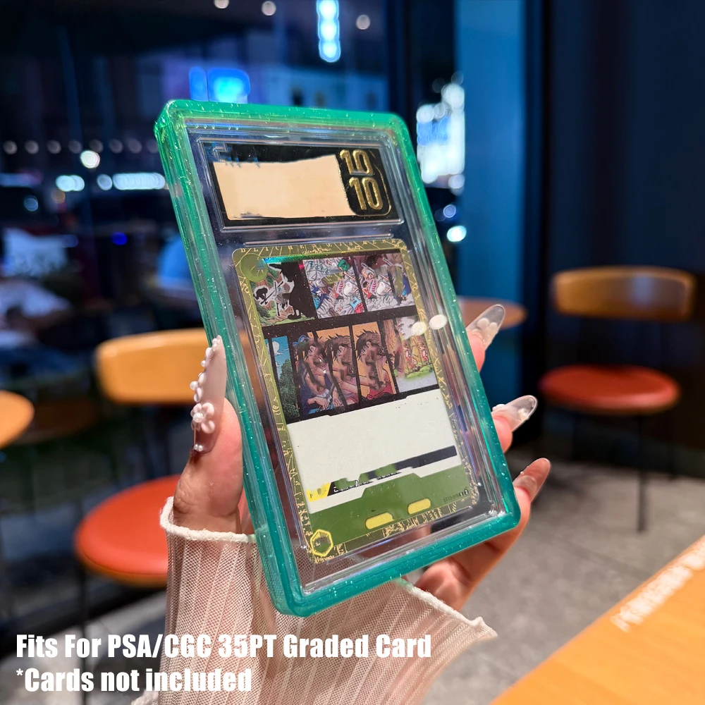 TPU Gradient Mehrfarbiger Glitzer-Sammelkarten-Schutzhülle, einseitig, für 35PT PSA CGC Kartenhüllen