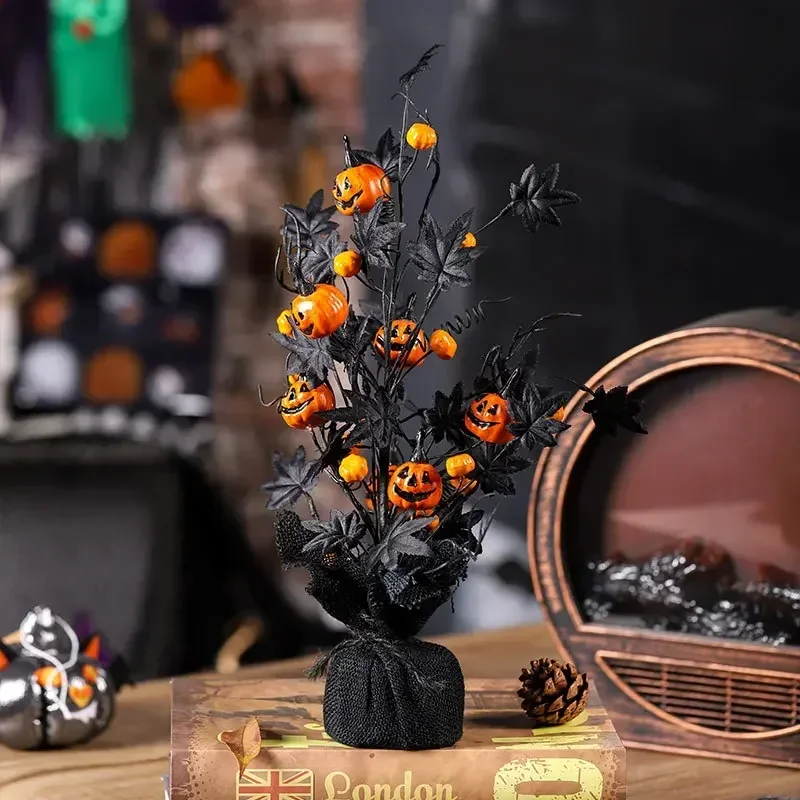 Halloween Ornament Black Horror Pumpkin Maple Leaf Office Living Room Bedroom Dining Table Creative Home Decoration Craft