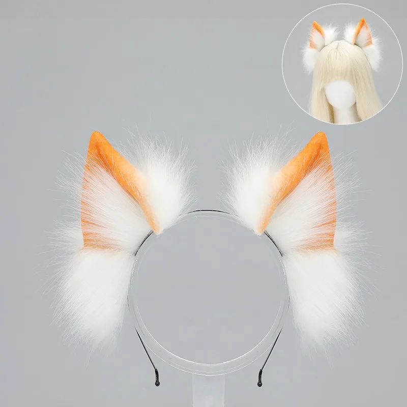 로리타 동물 고양이 여우 귀 머리 후프 코스프레 가짜 모피 헤어 밴드 소녀 할로윈 애니메이션 머리띠 머리 장식 헤어 액세서리