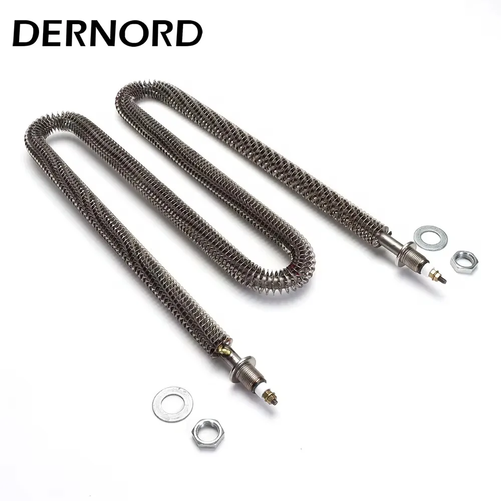 DERNORD M18 Finned Tubular Heater 220V Air Heating Element for Stove/Oven 1KW Stainless Steel 304