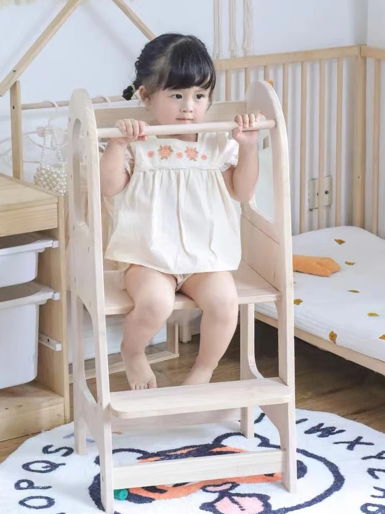 Baby Montessori Learning Tower Wooden Baby Hand Wash Ladder Children's Wash Stool Children's Toilet Wash Face Step Stool