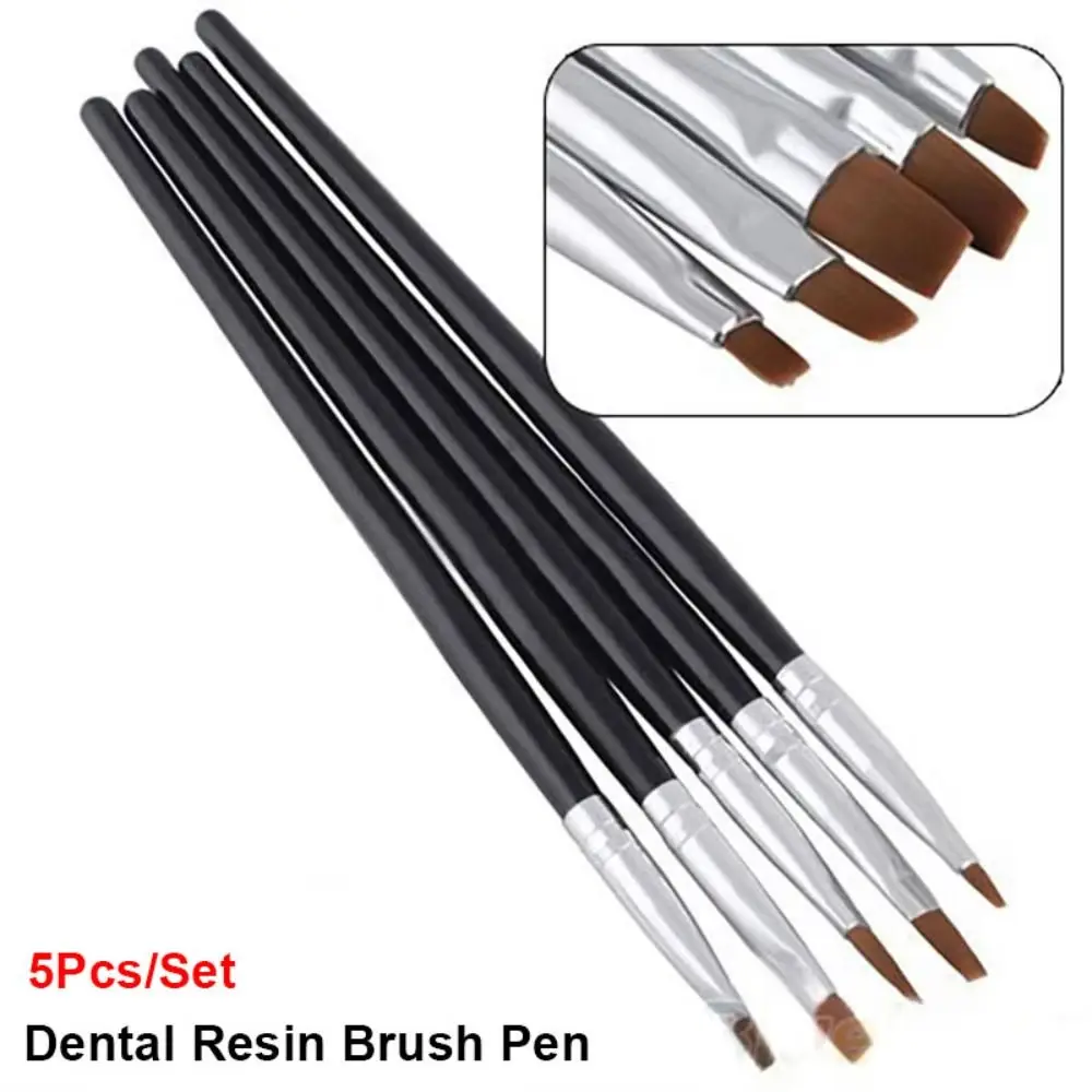 5Pcs New Porcelain Teeth Shaping Dental Resin Brush Pen Nylon 17cm Painting Pen Nail Art Acrylic Pen Dentistry Lab Tool