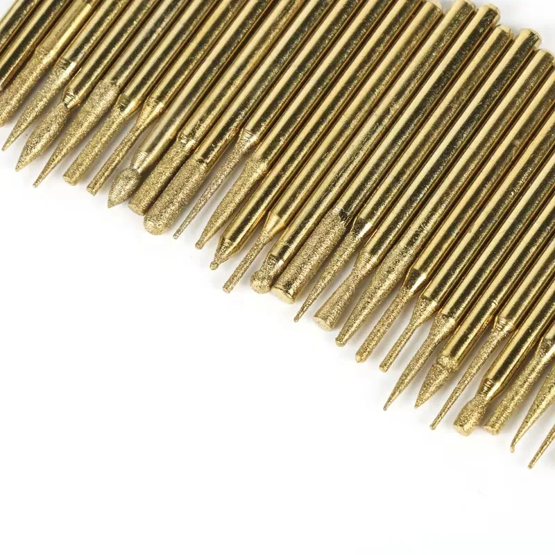 30PCS Titanium-Plated Alloy Grinding Head 3mm Dremel Accessories Dremel Rotary Tool Tit Bit For Mold Repair Slot Engraving