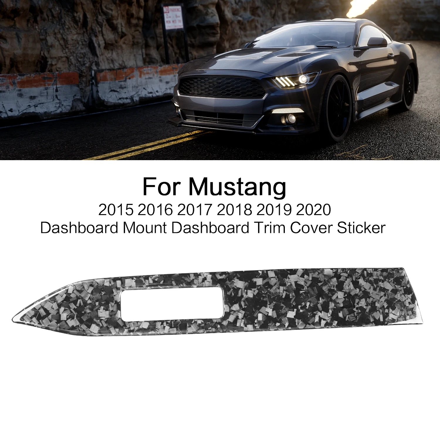 

For Ford Mustang 2015 2016 2017 2018 2019 2020 Dashboard Decoration Cover Sticker Decal Trim Car Accessories Forged Carbon Fiber