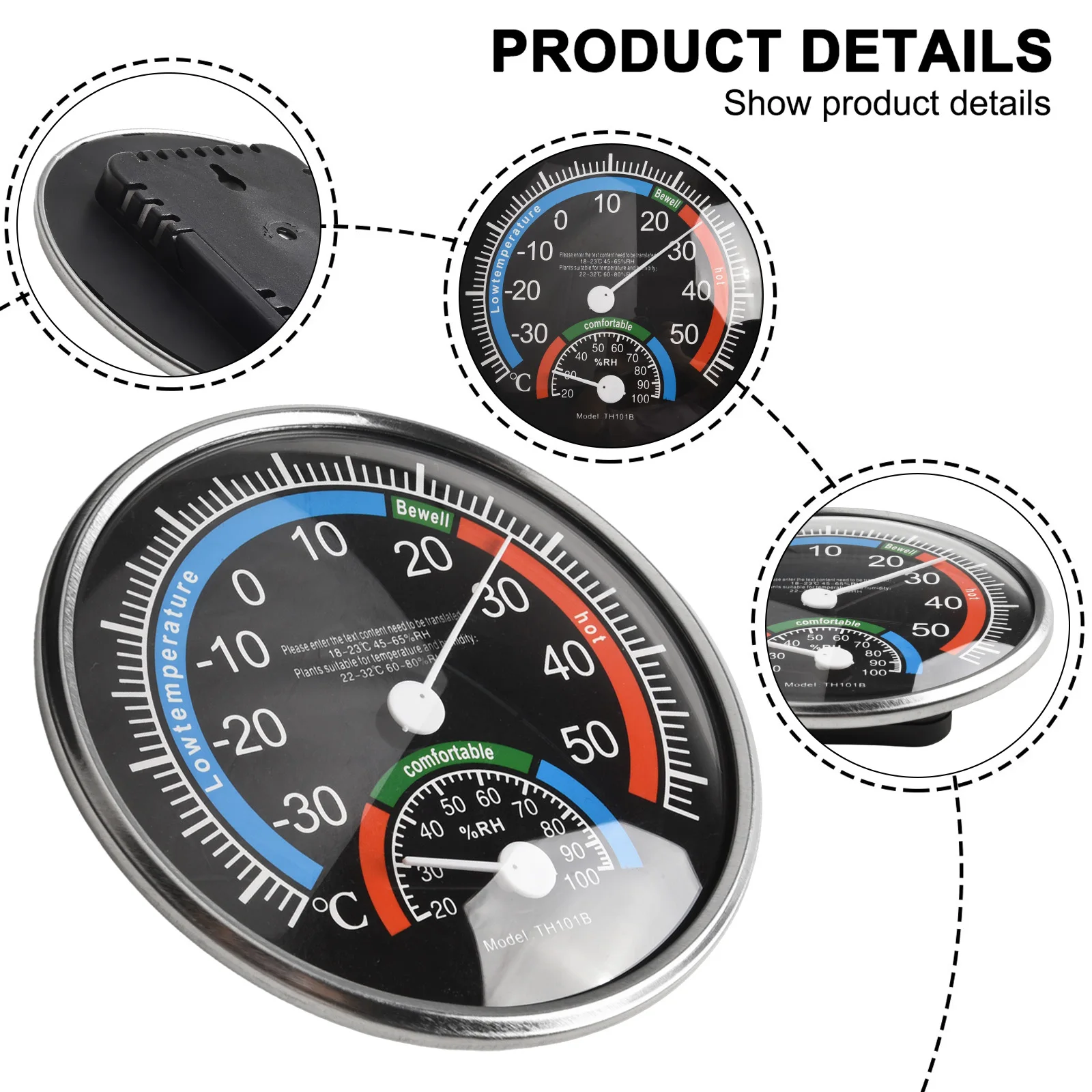 Термометр-гигрометр ABS черный/синий комнатный климат-контроль внутри термометра-гигрометра термоаналоговая влажность