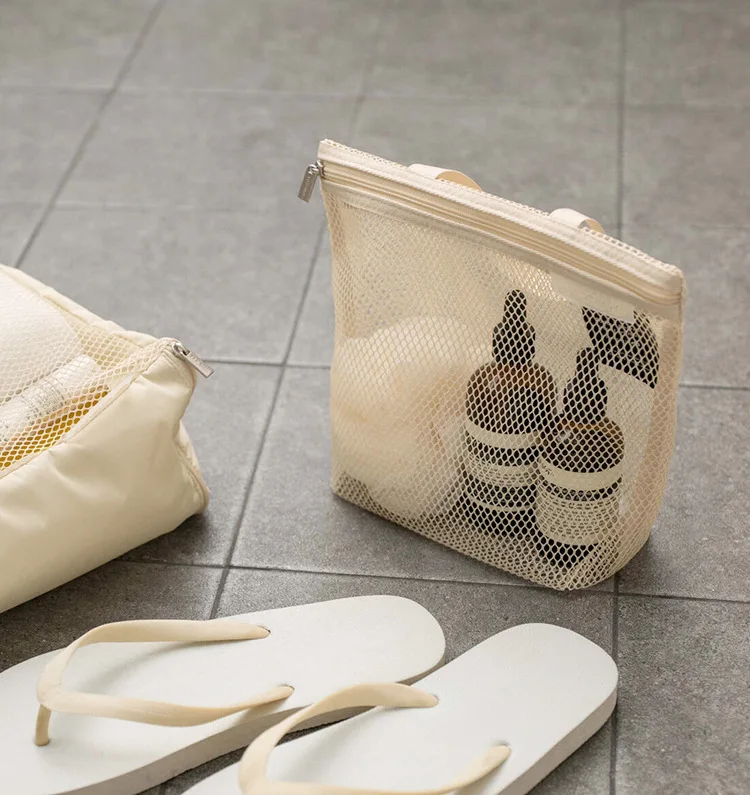 المحمولة ماكياج أدوات الزينة حقيبة التخزين شبكة الشاطئ المرحاض دش حقيبة مستحضرات التجميل حقيبة يد للسفر أدوات الزينة حقيبة التخزين المنظم الحقيبة