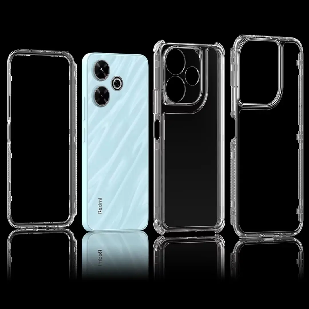 Transparent Cell Phone Case 3 in 1 For Xiaomi Redmi 13 4G /Note12pro 4G / Redmi 10C Drop-Proof Shock-Proof Effective Protection