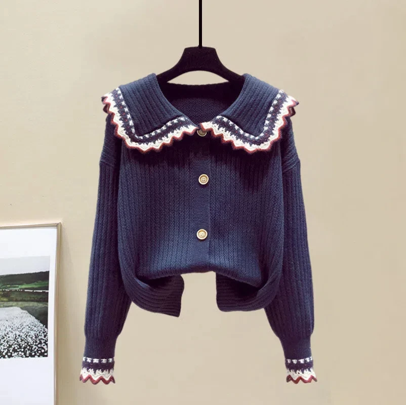 2024 Spring and Autumn New Large Women's Fashion Aging and Slimming Knitted Sweater