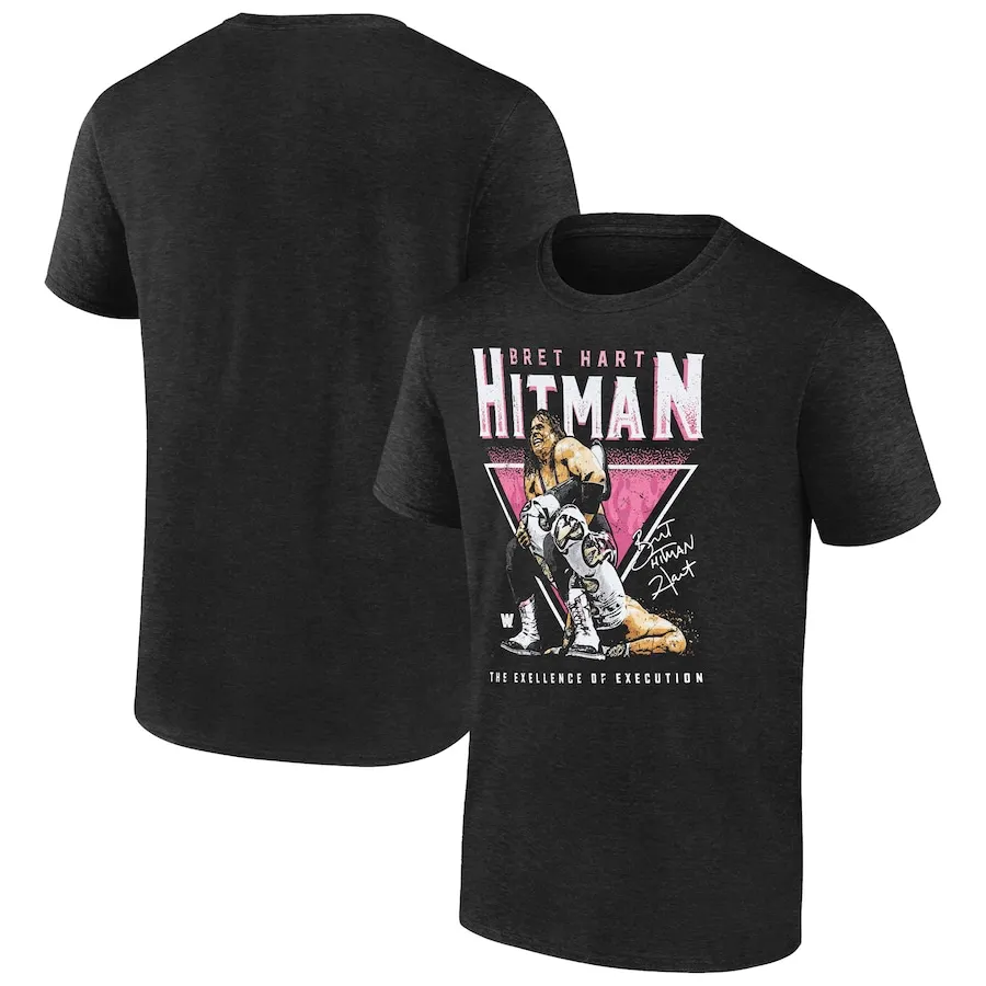 Men's 500 Level Black Bret Hart Sharpshooter Tri-Blend T-Shirt