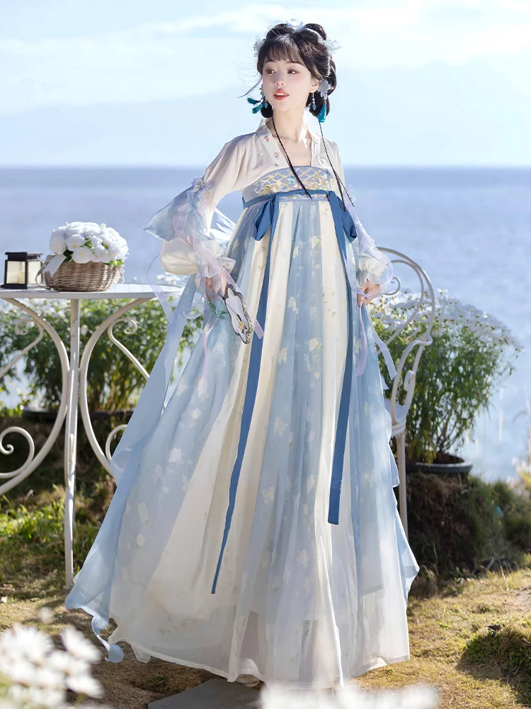 

Original Hanfu Dr 【Cloud Mountain Magnolia】Spring T Dr Traditional Chinese Sle Women's Clothing Chest-length