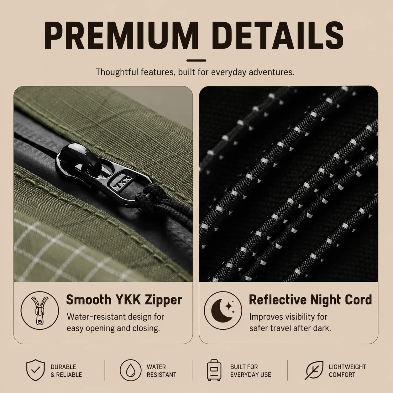 Lightweight Crossbody Bag Waterproof X Pac Nylon Ripstop Small Shoulder Bag Adjustable Strap Travel Hiking Daily Sling Pouch