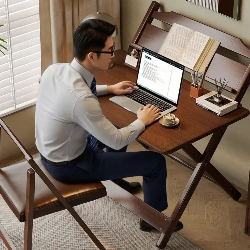 Foldable desk Small apartment Multifunctional household children's table Living room dining table solid wood study table