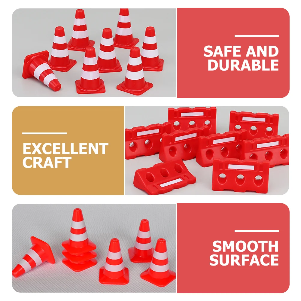 Mini Traffic Cones Fences Traffic Road Signs Playset Traffic Cones Toys